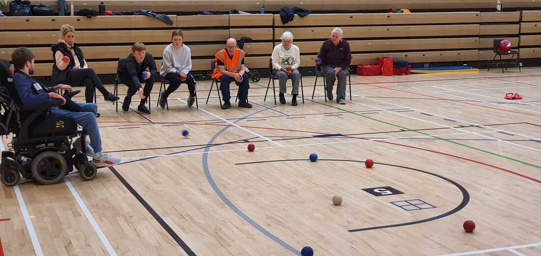 Picture shows participants taking part in Boccia at a local multi sport taster event